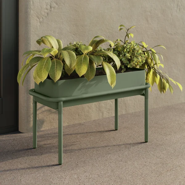 Marais Outdoor Low Planter – Khaki Green